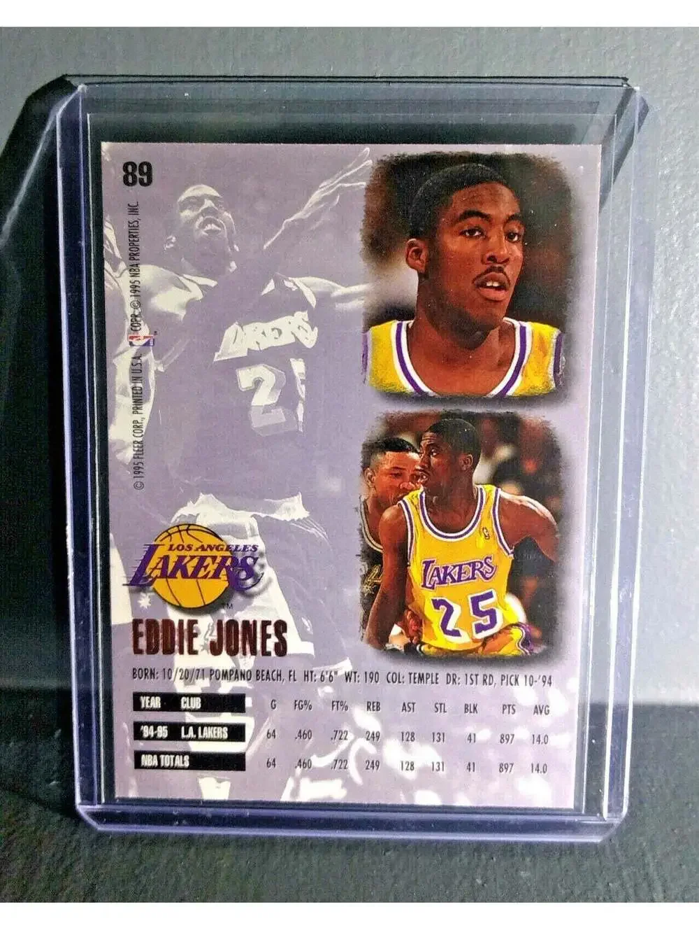 1995-96 Eddie Jones Fleer Ultra #89 Basketball Card